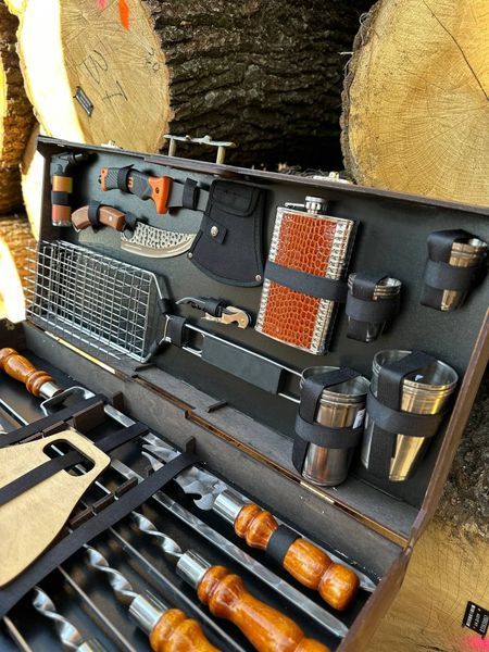 Набір шампурів у кейсі з фанери "Вох ХХL-5" box xxl-5 фото