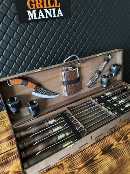 Набір шампурів у кейсі з фанери "Box - 18" box 18 фото