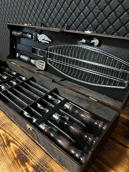 Набір шампурів у кейсі з фанери "BOX - 9" Вох-9 фото